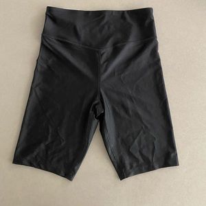 Forever 21 - Black Sheeny High Rise Biker Shorts